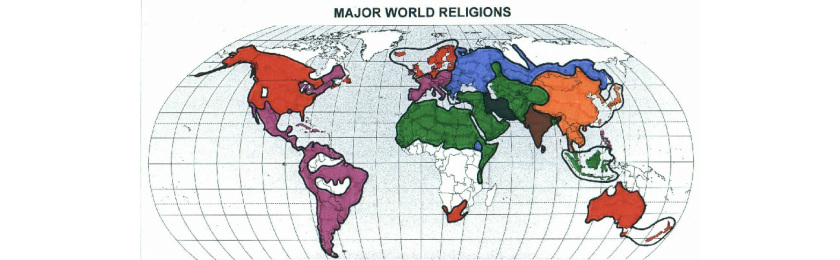 5 major world religions map